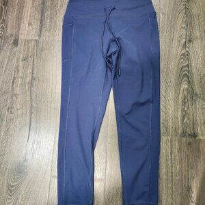 Spyder Women’s Active Leggings High Waist Cargo Pockets, Navy Blue, size medium